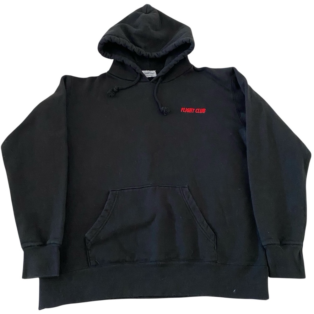 Fight Club NYC black heavyweight dbl panel hoodie SHRINK WRAP DREAMS MadeinJapan